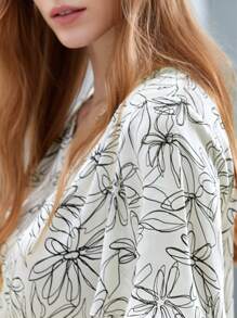 MOTF X HANNAH BROGER INSPIRED 100% SILK FLUTTER SLEEVE TOP - Multicolor - View 6