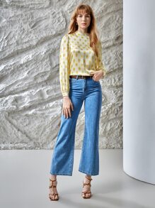 MOTF PREMIUM SILK PUFF SLEEVE TOP - Yellow - View 7