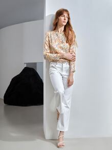 MOTF PREMIUM SILK PAISLEY TOP - Multicolor - View 7