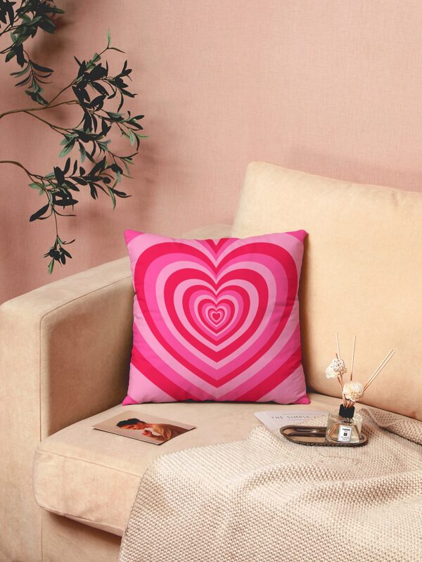 Pretty Bratty Heart Print Cushion Cover Without Filler, Modern Throw