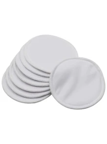 8pcs Solid Color Nursing Pads For Pregnant Women, Daily Use - White - View 1
