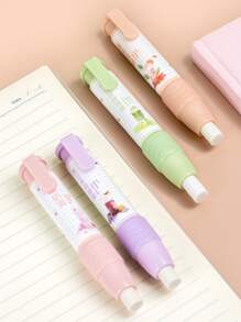 1入組卡通圖案隨機推橡皮筆
