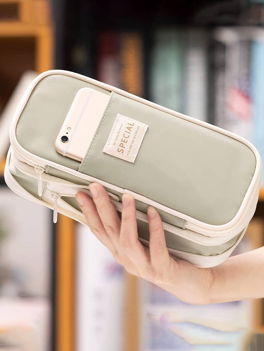 Túi đựng bút chì 1 cái - màu xanh lá - Xem 1