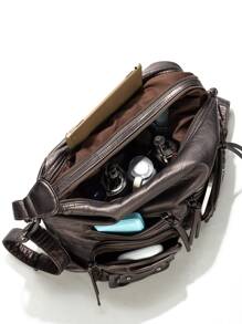 Studded Decor Bucket Bag - Bronze - View 4