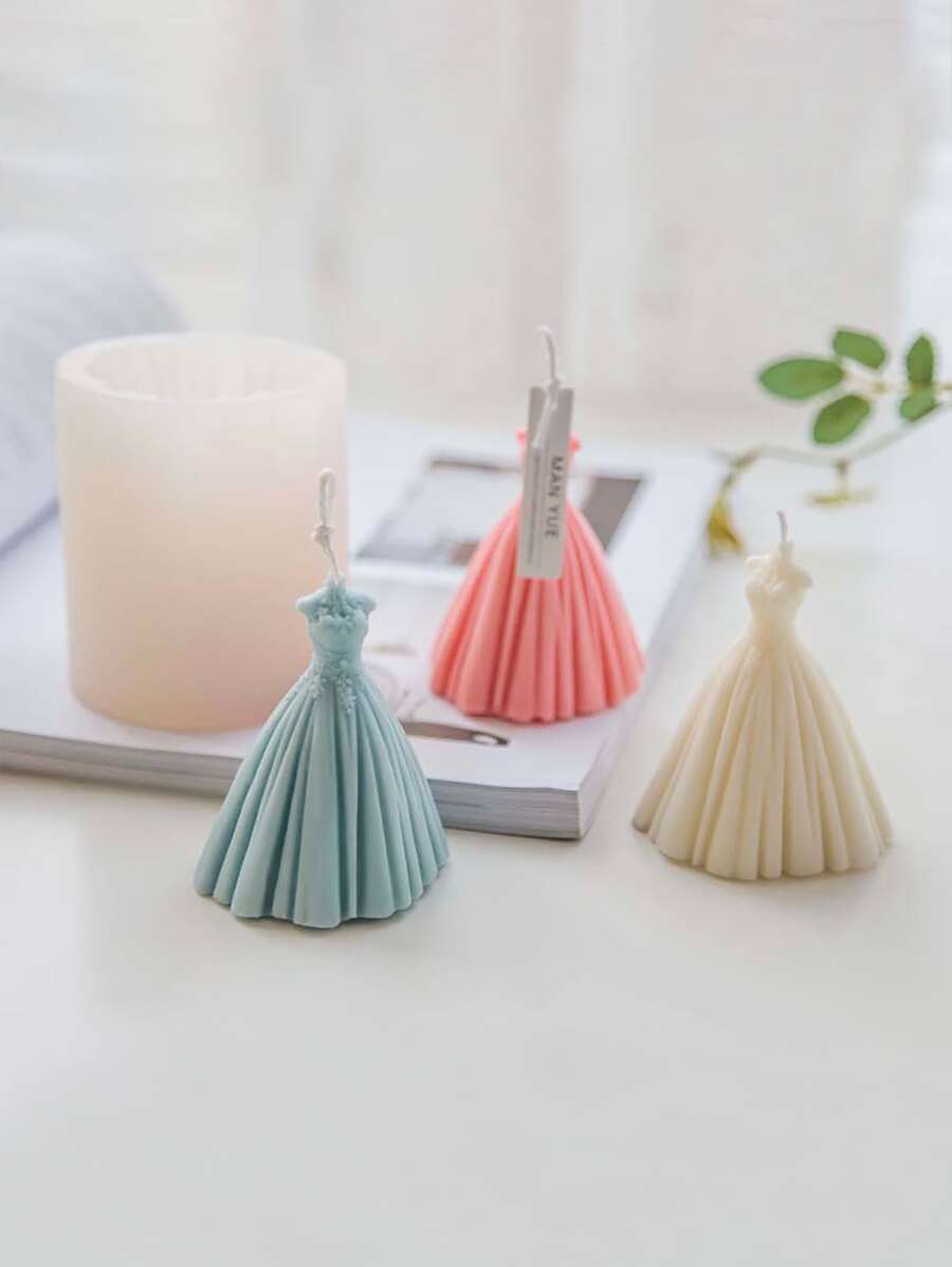 1入組婚紗連衣裙形狀DIY矽膠模具 - 白色 - 查看 1