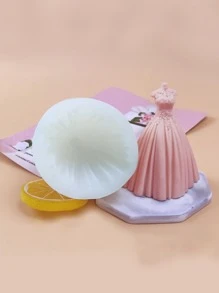 1入組婚紗連衣裙形狀DIY矽膠模具 - 白色 - 查看 6