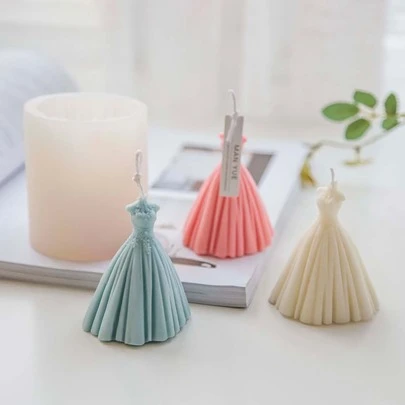 1入組婚紗連衣裙形狀DIY矽膠模具