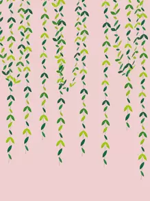 1pc Leaf Decor Hanging Garland, Green Leaf Paper String For Home Decor - Multicolor - View 4