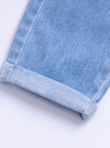 Baby Paperbag Waist Tapered Jeans - Light Wash - View 5