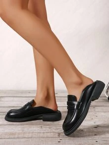 Giày bệt Nữ màu trơn Mát mẻ - màu đen - Xem 4