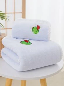 1 pieza Toalla o toalla de baño con con bordado de fruta - Celeste - Ver 1