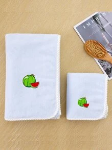 1 pieza Toalla o toalla de baño con con bordado de fruta - Celeste - Ver 4