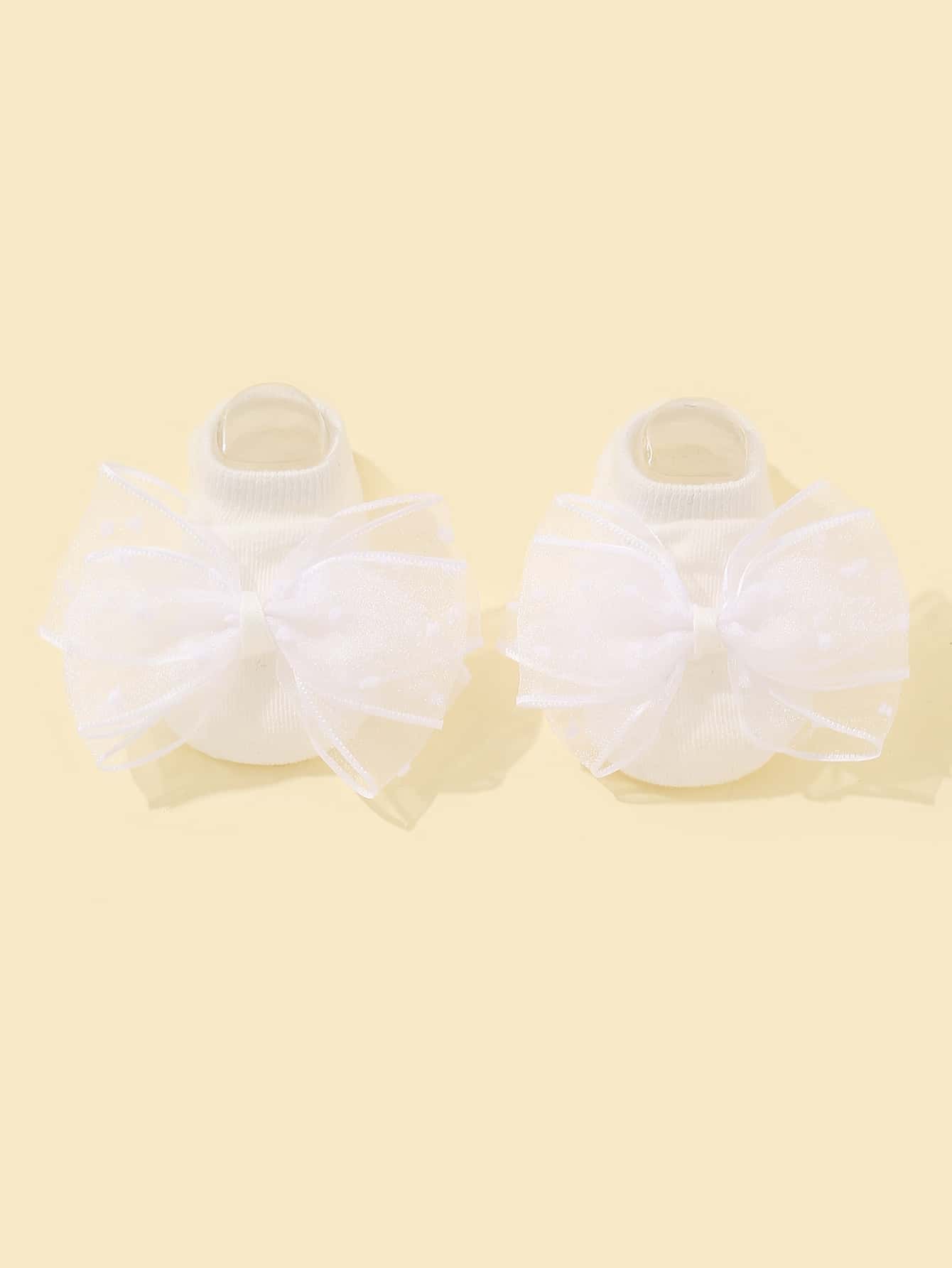 Bebé Calcetines con diseño de lazo - Blanco - Ver 1