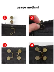 1入組圓形可拆卸金屬鈕扣 - 銅色 - 查看 3