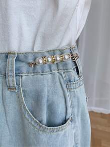 1入組人造珍珠裝飾可拆卸金屬鈕扣 - 彩色 - 查看 5