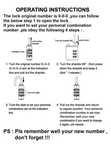 1 Khóa Hợp Kim Kẽm Mật Khẩu, Khóa Mật Khẩu Túi Màu Đen Đơn Giản Cho Gia Đình - màu đen - Xem 3
