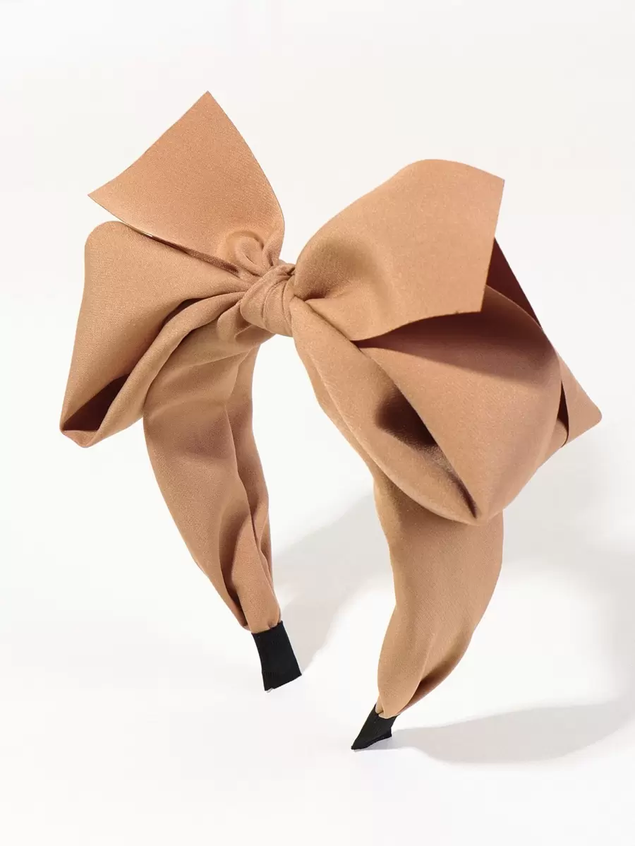 Girls Bow Decor Headband - Khaki - View 1