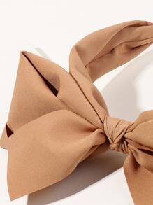 Girls Bow Decor Headband - Khaki - View 3