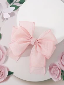 Girls Bow Decor Hair Clip - Pink - View 2