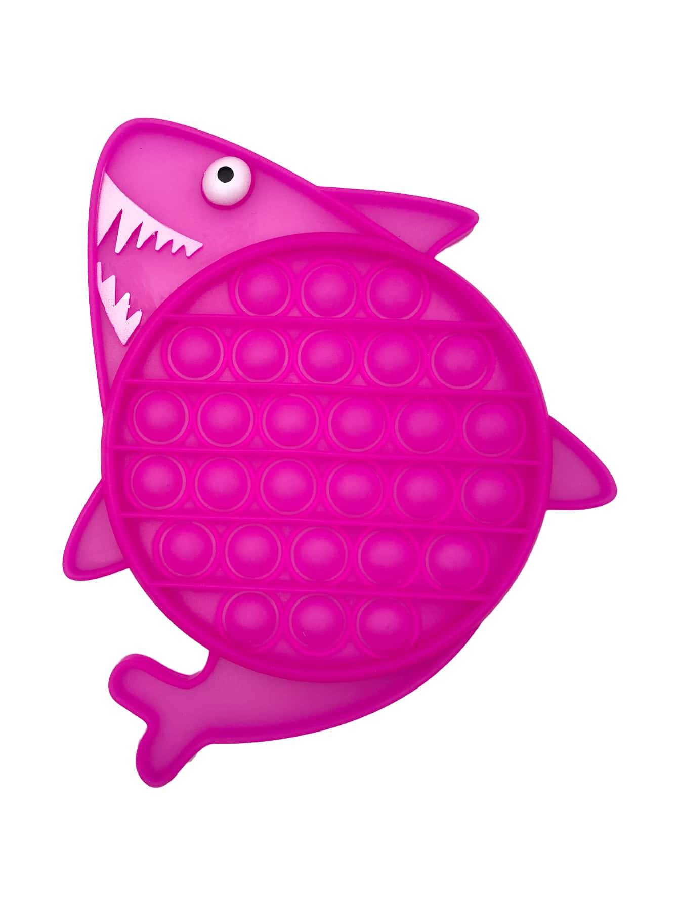 1pc Shark Design Pop It Fidget Toy - Màu Hồng Tươi - Xem 1