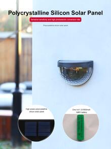 2 piezas Luz de pared solar semicircular, iluminación exterior para jardines, senderos, patios - Amarillo - Ver 7