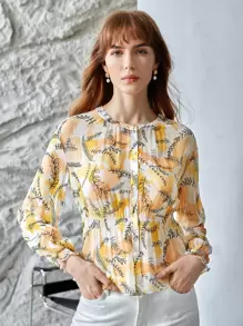 MOTF X Jo Situ Allen 100% SILK PEPLUM TOP - Multicolor - View 2