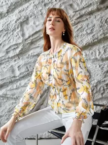 MOTF X Jo Situ Allen 100% SILK PEPLUM TOP - Multicolor - View 11