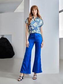 MOTF X Van Gogh INSPIRED SILK BATWING SLEEVE SHIRT - Blue - View 9