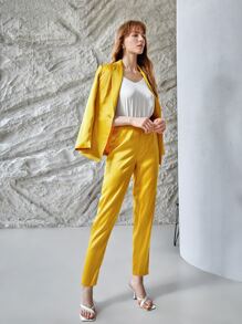 MOTF PREMIUM SILK STRAIGHT LEG TROUSERS - Yellow - View 11