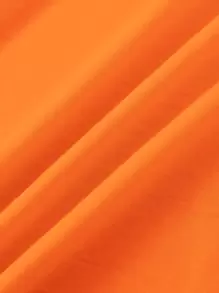 SHEIN LUNE Camiseta con estampado floral de cuello redondo - Naranja - Ver 3