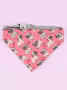 Supet 1pc Dog Print Pet Bandana - Pink - View 1