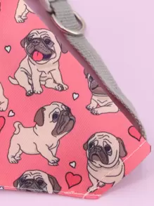 Supet 1pc Dog Print Pet Bandana - Pink - View 4