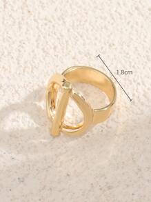 Anillo con diseño redondo - Dorado - Ver 4