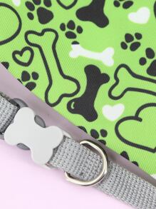 Supet 1pc Bone Print Bandana Design Pet Collar - Multicolor - View 3