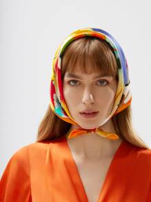 MOTF X KANDINSKY INSPIRED 12mm絲綢印花圍巾,高雅大方 - 彩色 - 查看 3