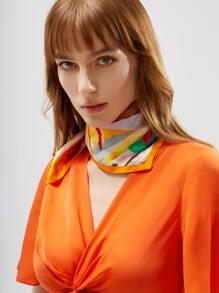 MOTF X KANDINSKY INSPIRED 12mm絲綢印花圍巾,高雅大方 - 彩色 - 查看 6