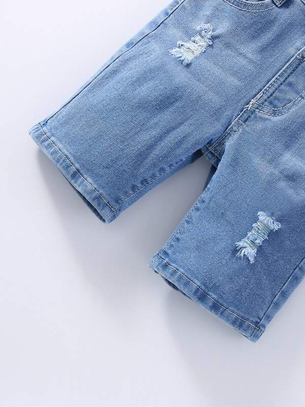 SHEIN Kids EVRYDAY Toddler Boys Ripped Denim Shorts SHEIN USA