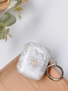 Flower Print Clear Case Compatible With Airpods - Clear - View 1