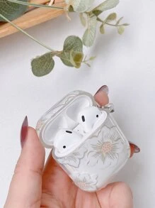 Flower Print Clear Case Compatible With Airpods - Clear - View 2