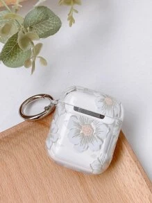 Flower Print Clear Case Compatible With Airpods - Clear - View 4