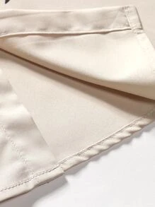 Manfinity Men Japanese Letter & Floral Print Shirt Without Tee - Apricot - View 4