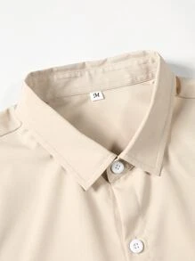 Manfinity Men Japanese Letter & Floral Print Shirt Without Tee - Apricot - View 6