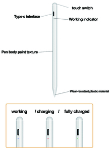 Lápiz óptico activo magnético compatible con Apple iPad/Pro/Air/Mini - Blanco - Ver 7