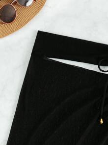 网眼罩裙，适合夏季海滩度假 - 黑色 - 查看 7