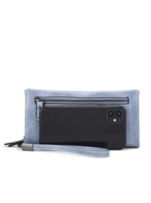 Monedero largo con diseño de cremallera