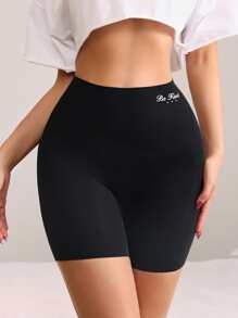 Women's Casual Comfy High Stretch Black Printed Boyshorts For Everyday Wear - Black - View 3