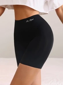 Women's Casual Comfy High Stretch Black Printed Boyshorts For Everyday Wear - Black - View 4