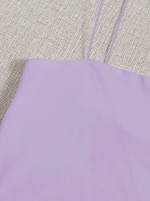 SHEIN Unity Solid Slim Cami Crop Top - Lilac Purple - View 4