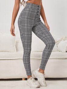 Quần nữ răng cưa Sọc ca rô Giải trí - Đen và trắng - Xem 5