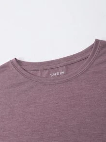 INAWLY 卡通猫咪印花 T 恤 图案 T 恤 女式上衣 - 淡紫色 - 查看 6